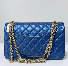 19A Chanel Iridescent Royal Electric Blue 2.55 225 Medium Reissue Flap Bag