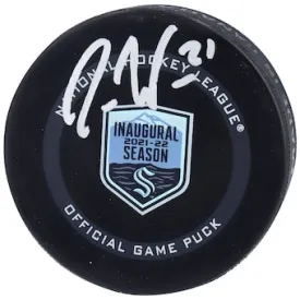 Alex Wennberg Seattle Kraken Autographed 2021-22 Inaugural Season Official Game Puck