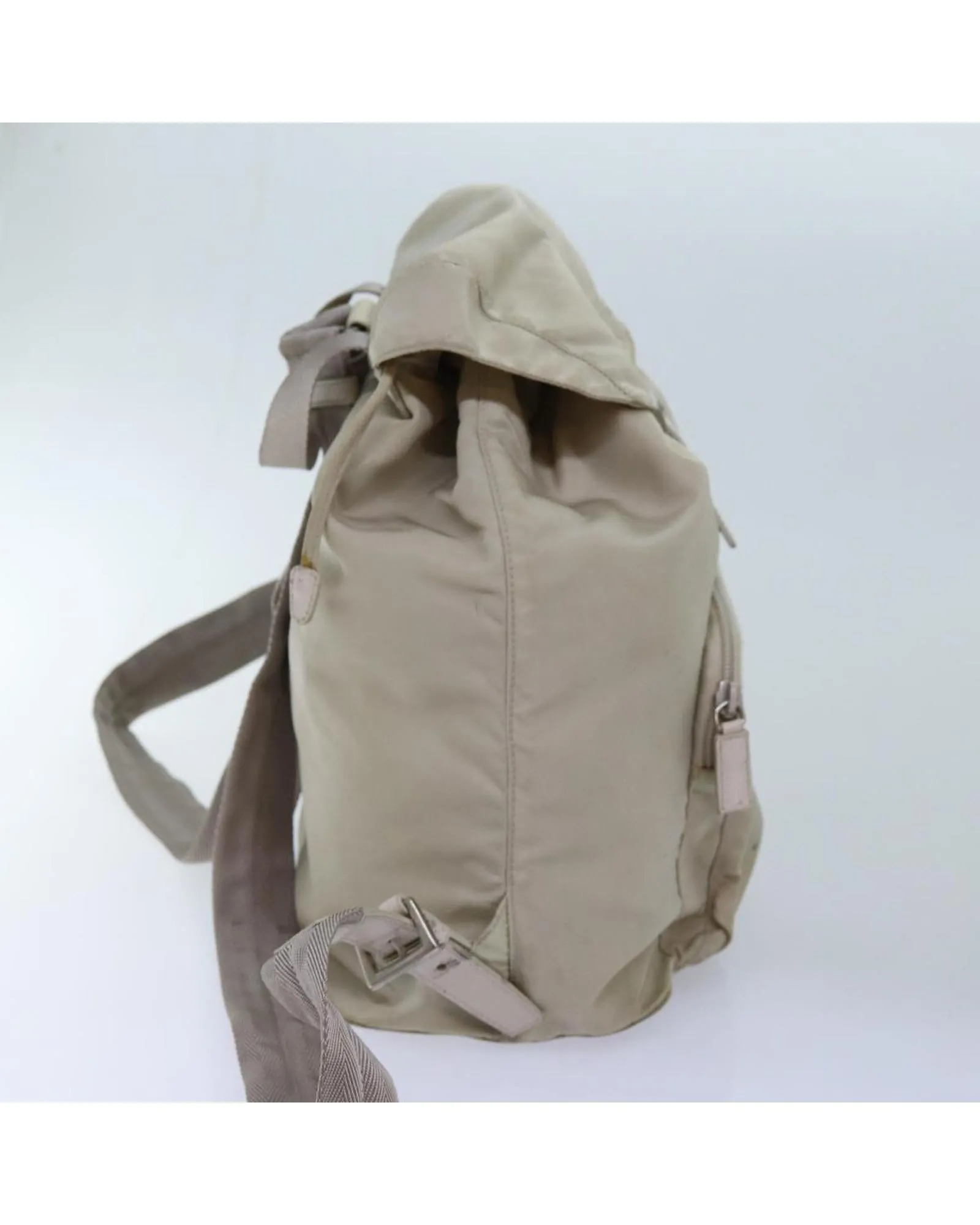 Authentic Cream Nylon Backpack by Prada