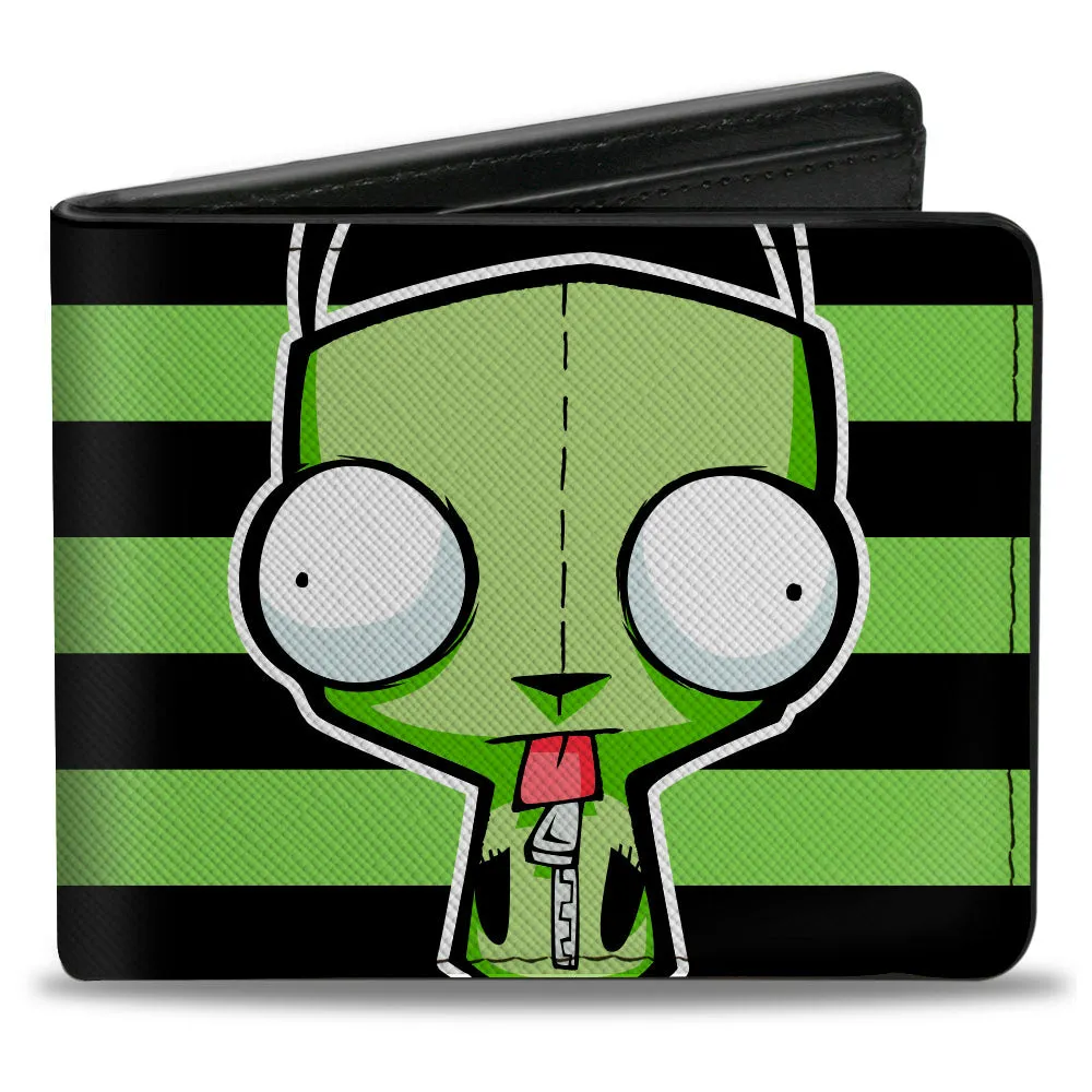 Bi-Fold Wallet - Invader Zim GIR Pose Stripe Green/Black