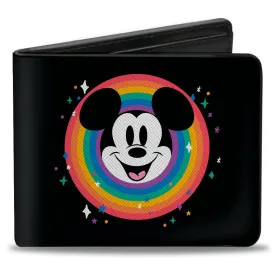 Bi-Fold Wallet - Mickey Mouse Smiling Face   DISNEY PRIDE Signature Logo Black/Rainbow