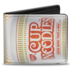 Bi-Fold Wallet - NISSIN CUP NOODLES Vivid Cup   Noodle Wave White Orange