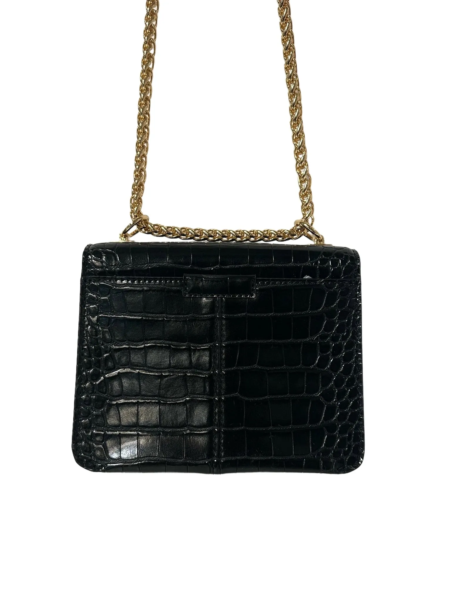 Black Alligator Emboss Print Crossbody