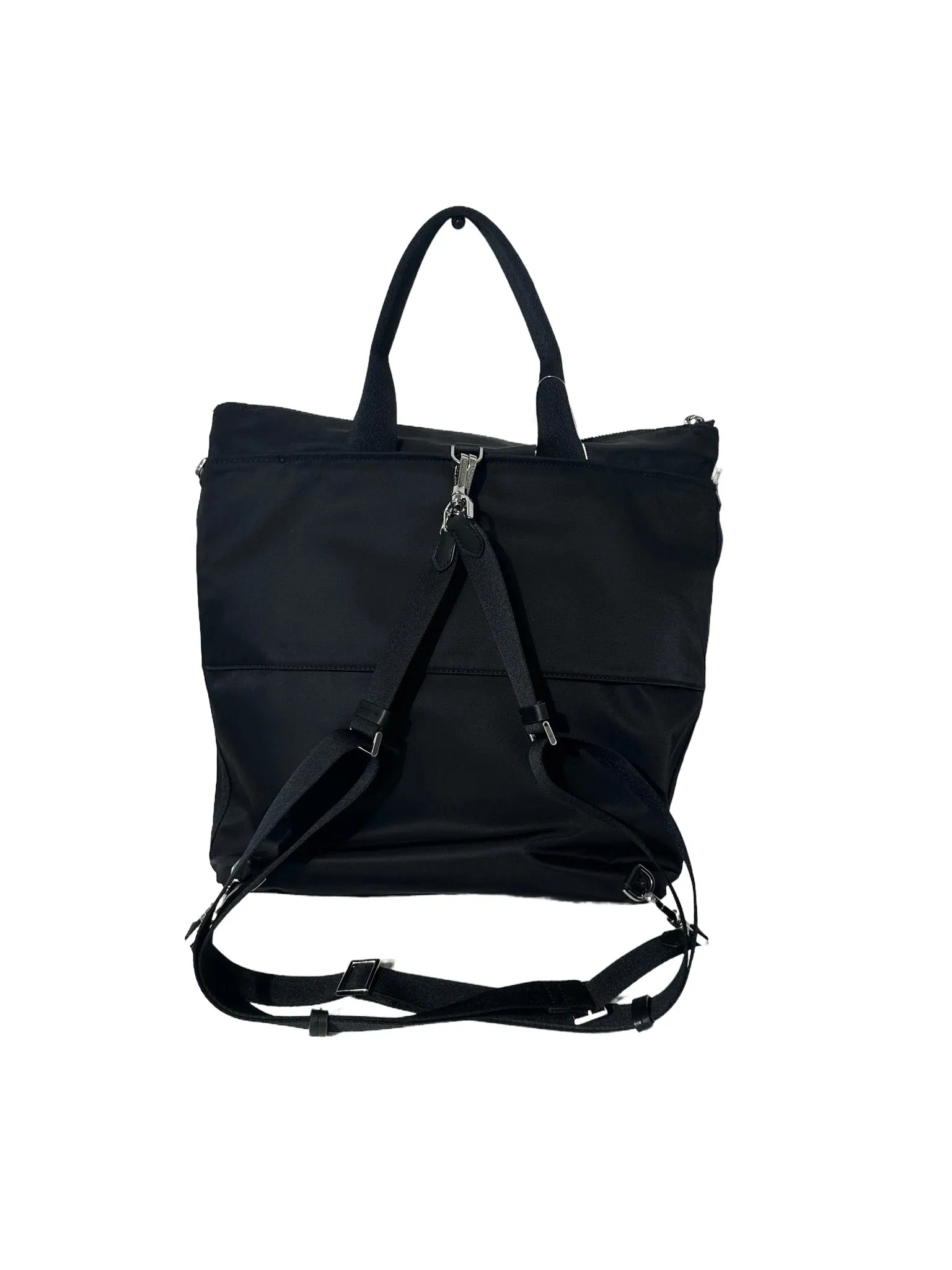 Black Square Nylon Backpack