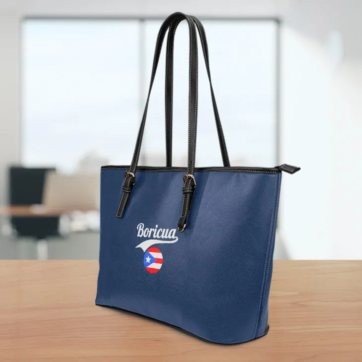 Boricua Small Leather Tote Bag