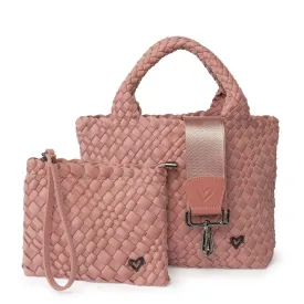 Brandon Small Woven Tote - Rose