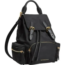 Burberry Small Rucksack Technical & Leather Black Nylon Backpack