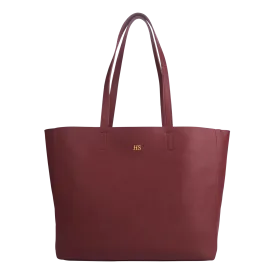 Burgundy - Saffiano Tote Bag