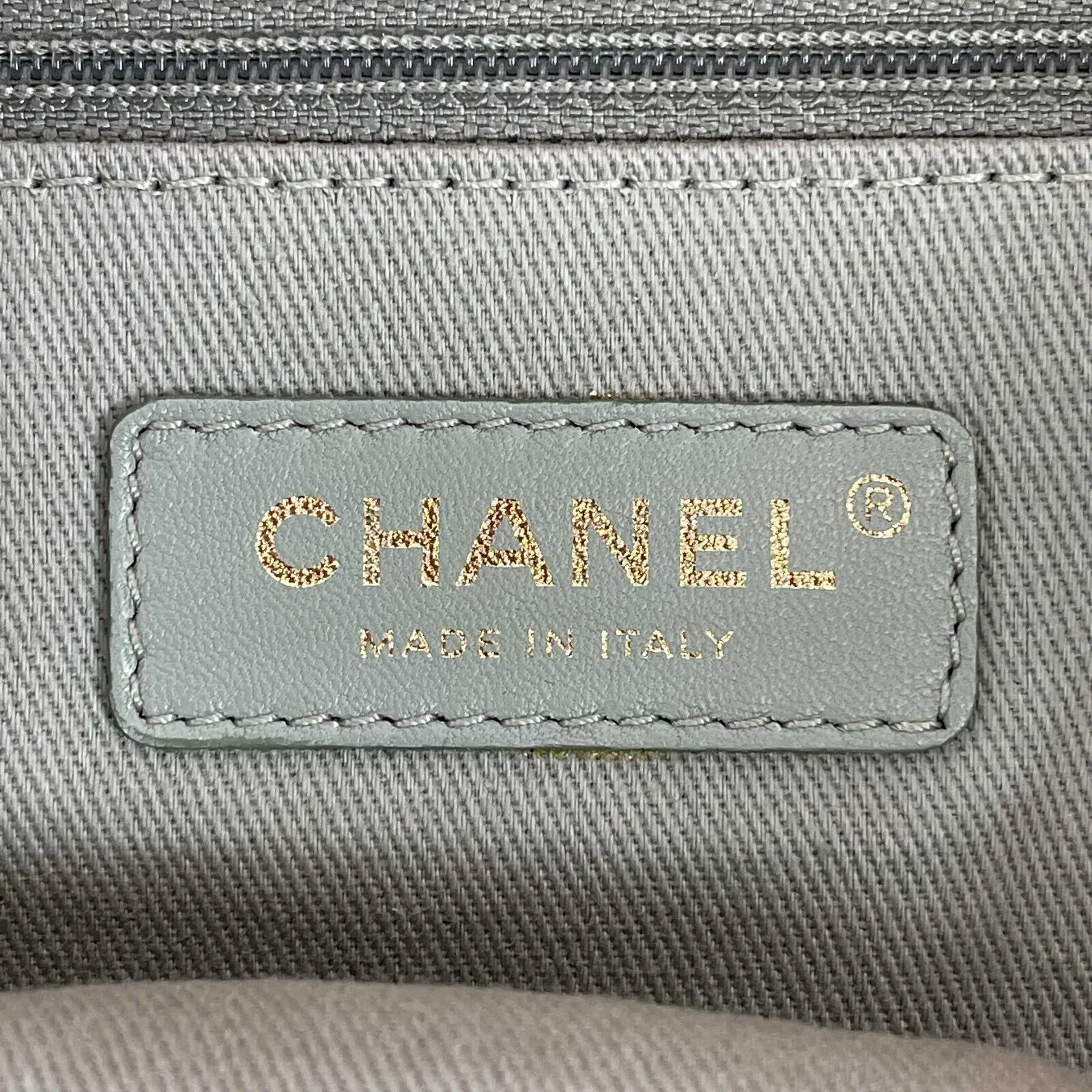 CHANEL - 17C CC Chevron Purse Patchwork Toile/ Mapy Canvas Twist Tote w/ Strap