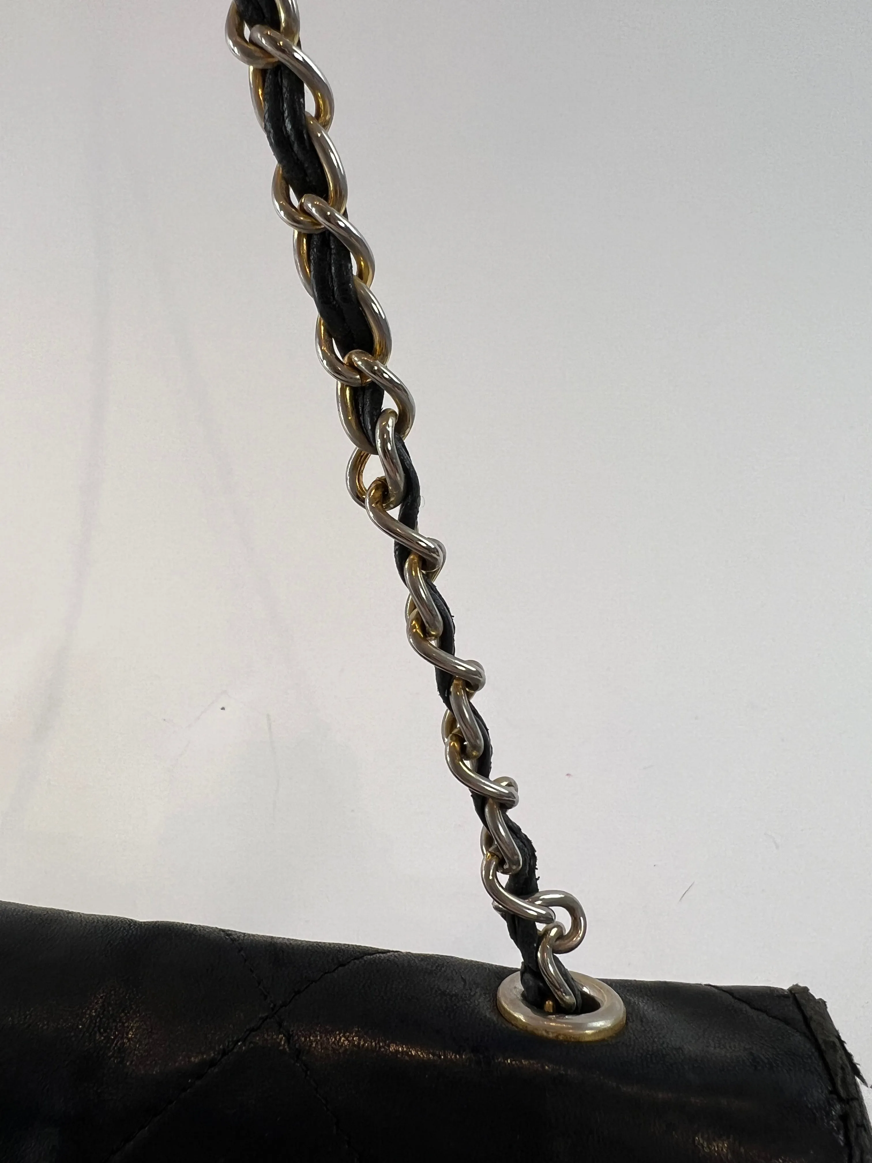 Chanel Black Lamskin Vintage Shoulder Handbag