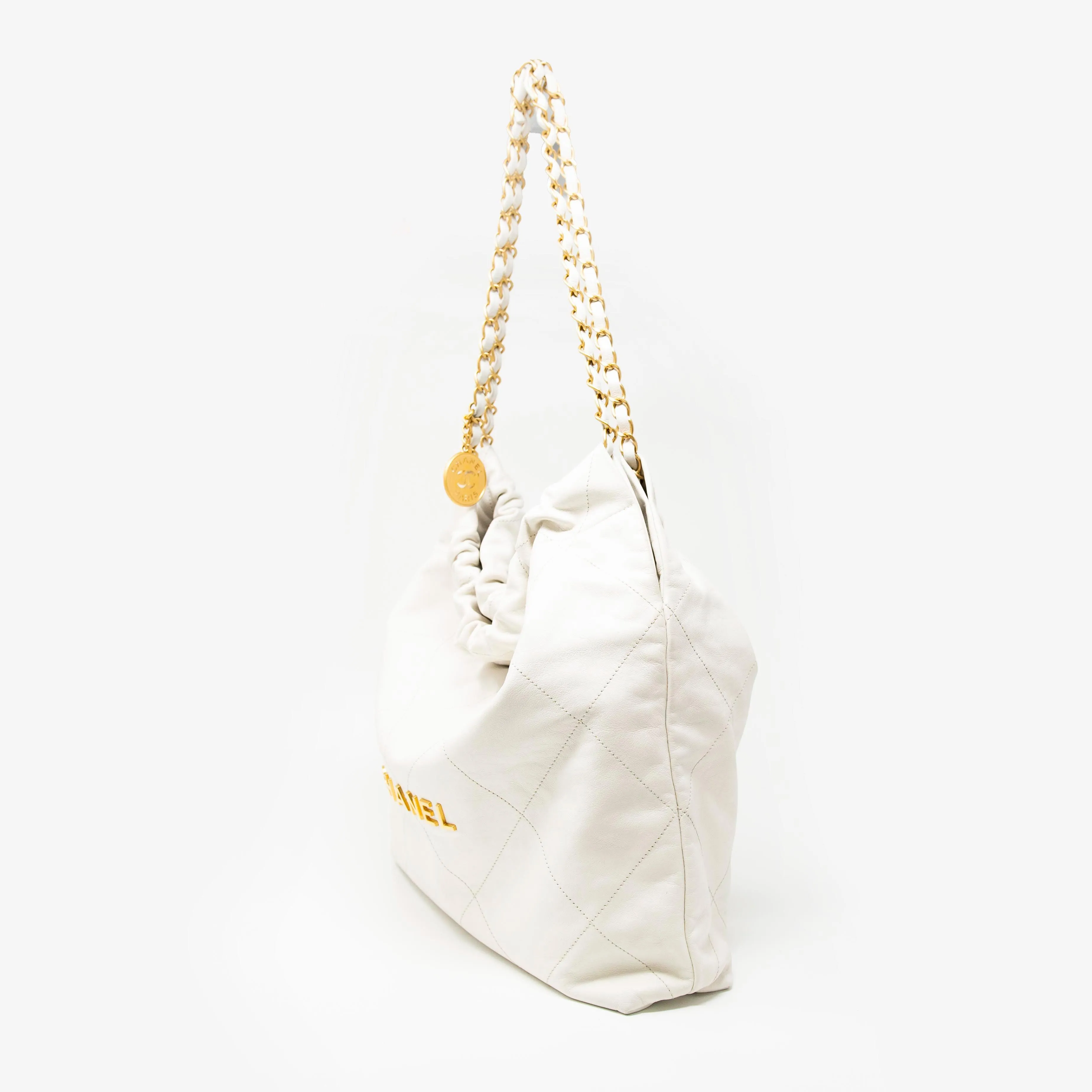 Chanel White 22 Hobo