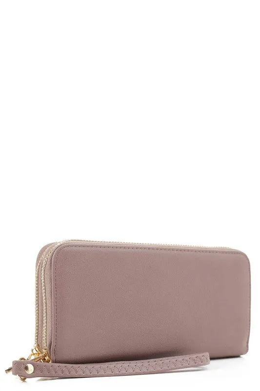 Double Zip Around Wallet Wristlet