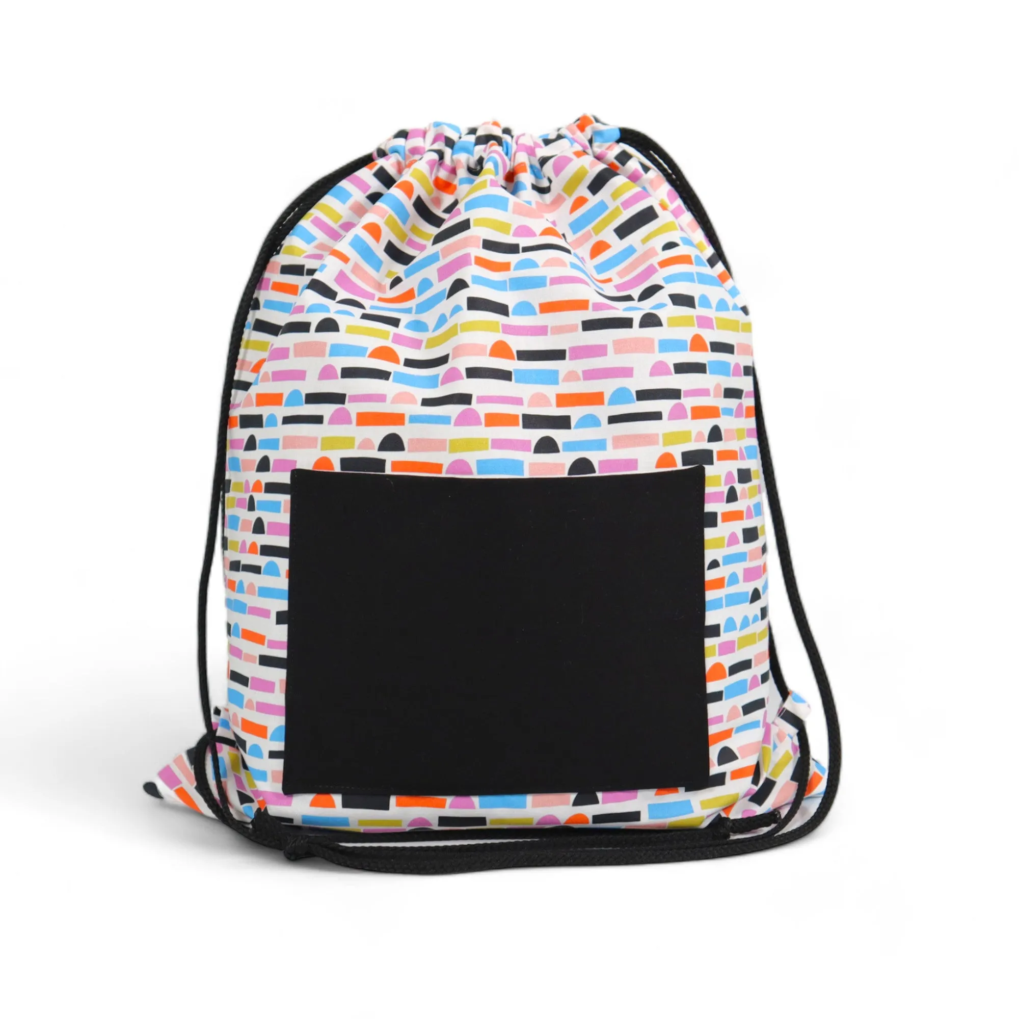 Drawstring Backpack Sewing Kit  - Shape Lines Black