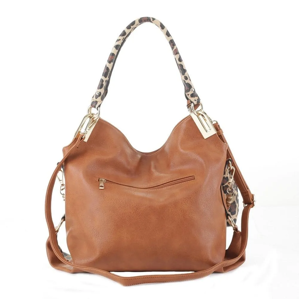 DS96227 2pc Leopard Hobo Handbag Set