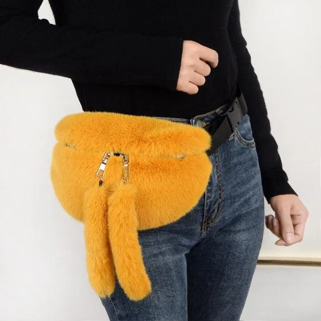 Faux Rabbit Fur Kawaii Fanny Pack