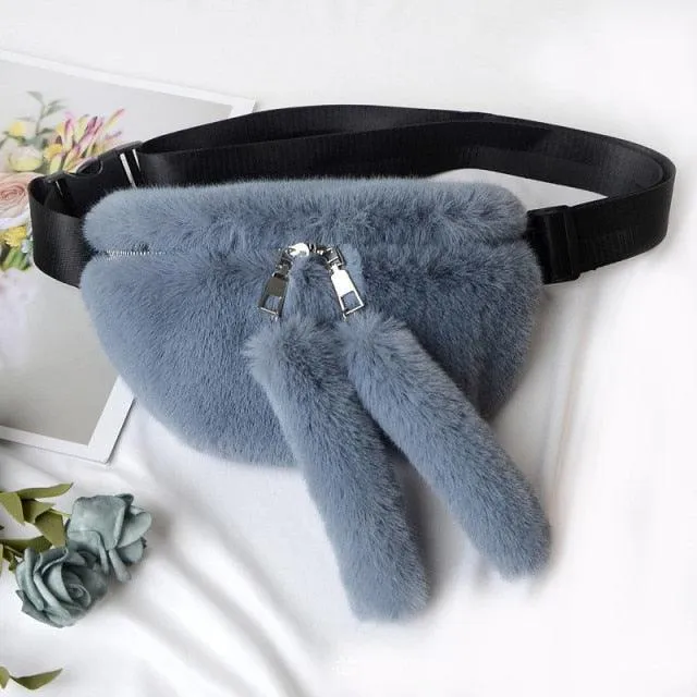 Faux Rabbit Fur Kawaii Fanny Pack