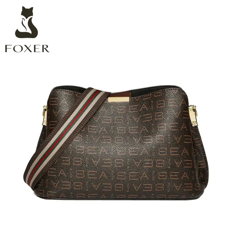 Foxer Fashion Famous Brand Print Large-Capacity Crossbody Bag