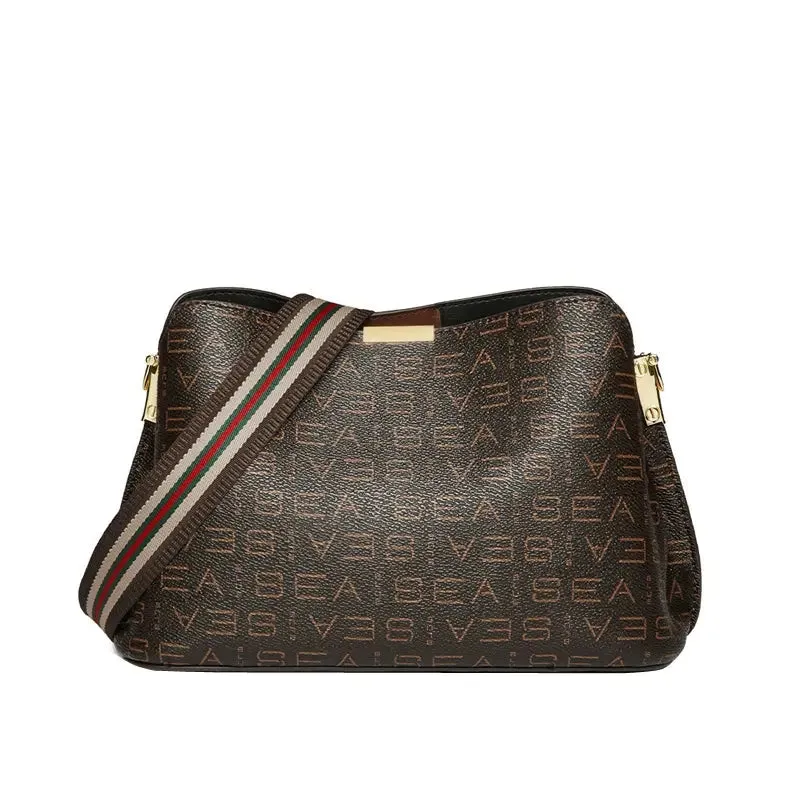 Foxer Fashion Famous Brand Print Large-Capacity Crossbody Bag