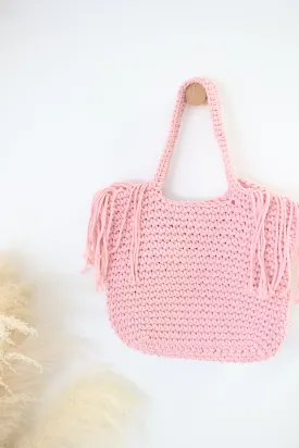 Gracie Macrame Satchel- Pink (FINAL SALE)