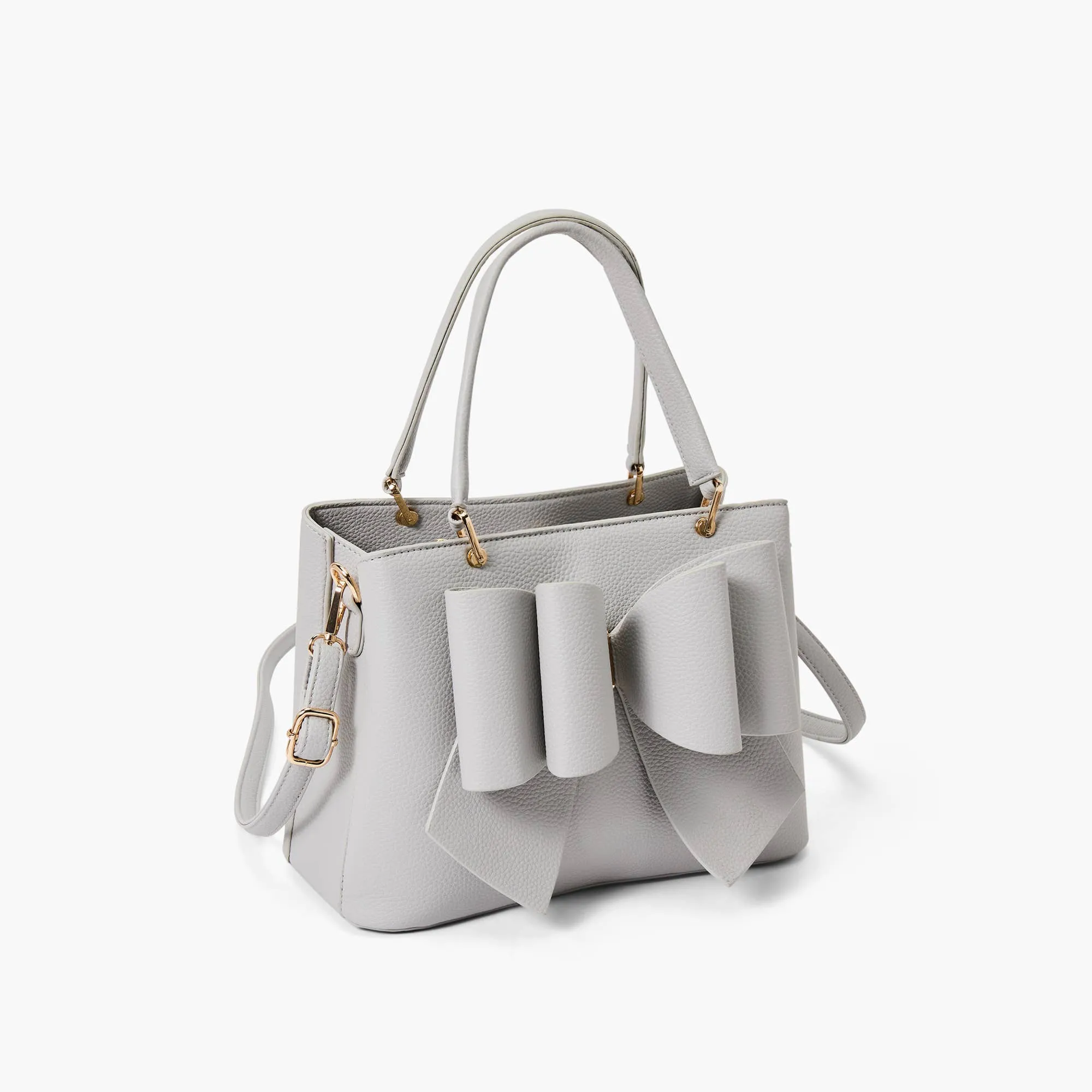 Instant Shipping! Jenna Bow Satchel: Light Grey