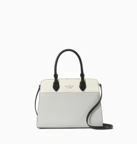 Kate Spade Madison Satchel In Platinum Grey Multi