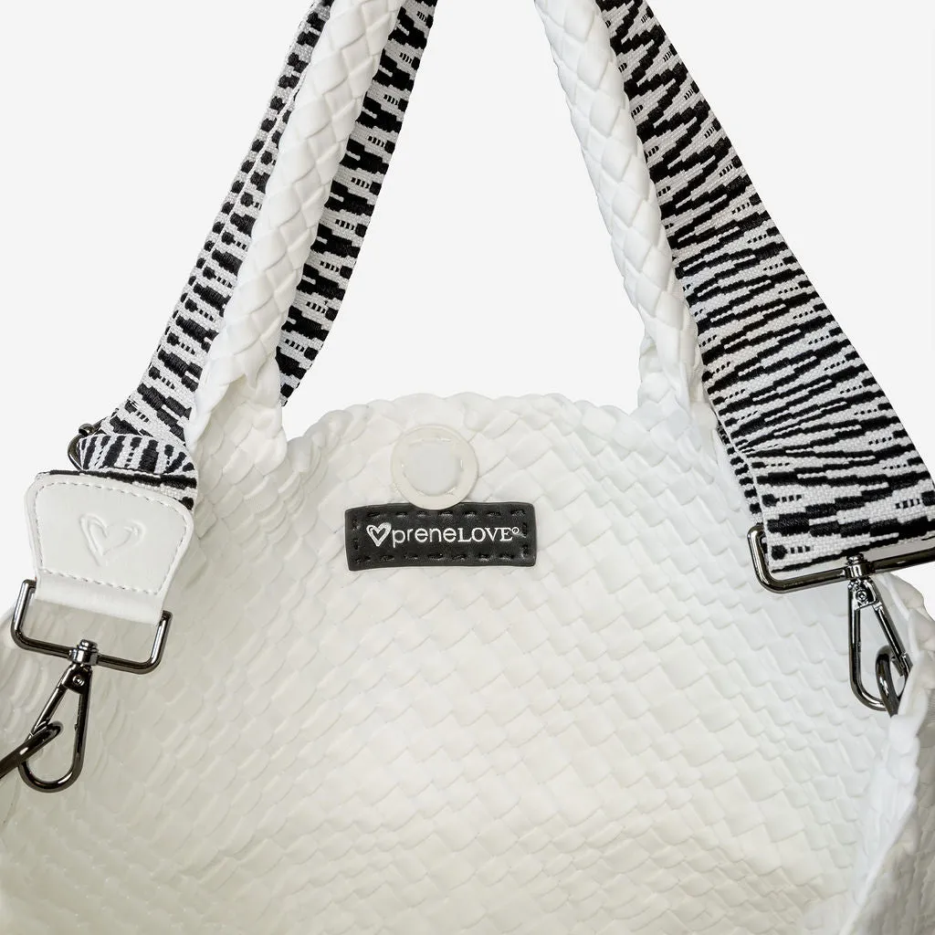 London Large Woven Tote - Polar White