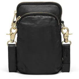 Mobile bag in soft vintage look leather / 14262 - Gold