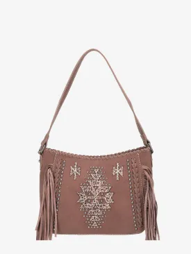 Montana West Geometric Aztec Leather Fringe Concealed Carry Hobo