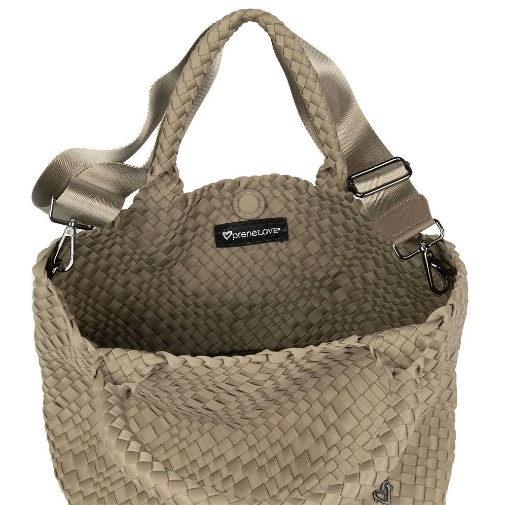 NEW: London Large Woven Tote - Stone