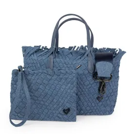 NEW: Taunton Small Woven Tote (Fringed Top) - Denim