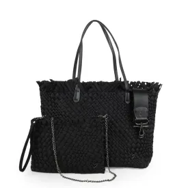 NEW: Vulcan Woven Large Tote (Fringed Top) - Black