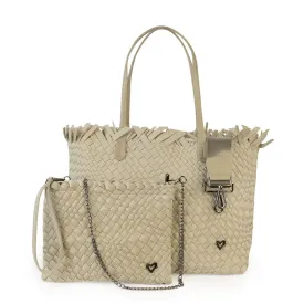 NEW: Vulcan Woven Large Tote (Fringed Top) - Khaki