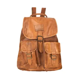 Soft Leather Drawstring Backpack | Brown