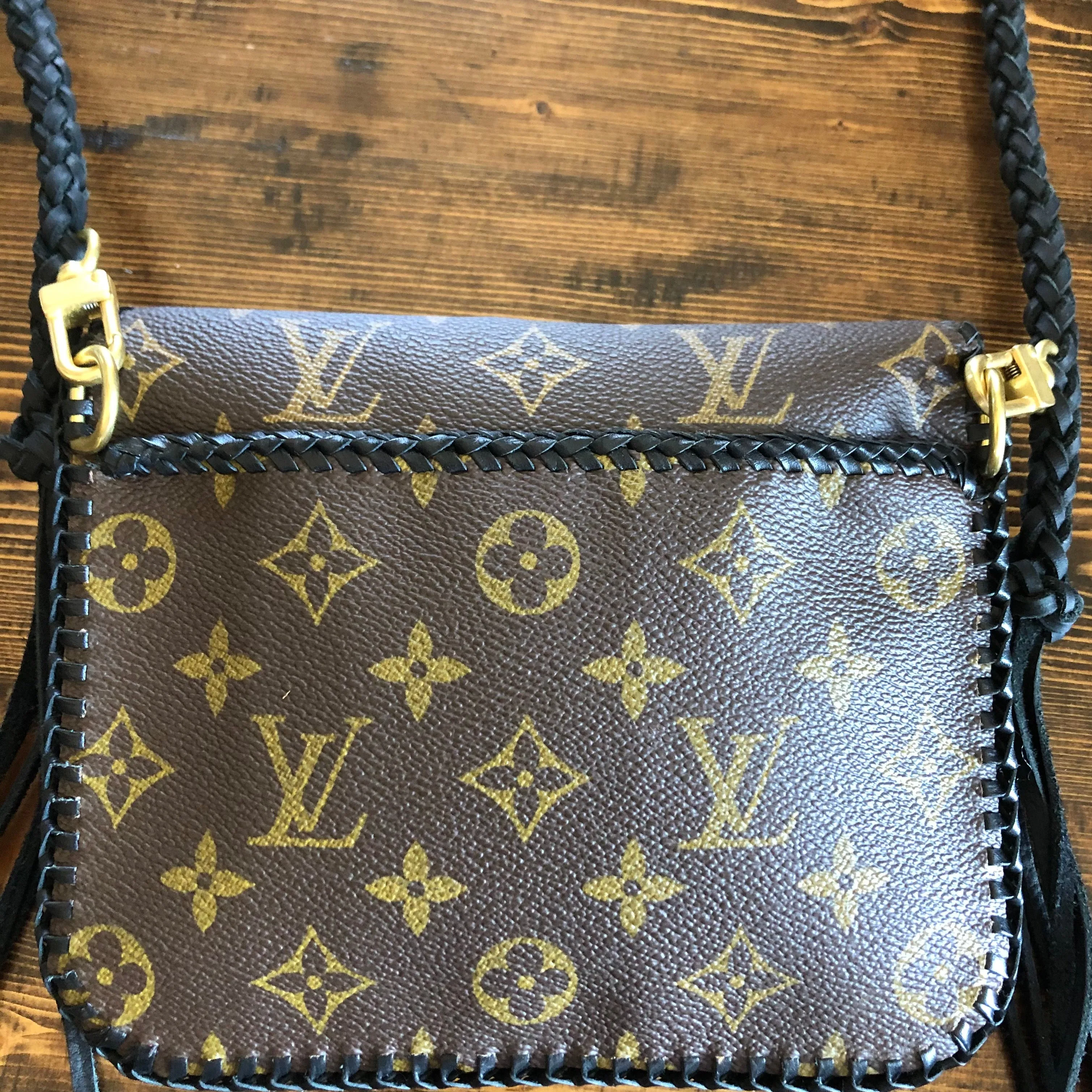 The Falcon with Back Pocket - Black Monogram Wristlet/Crossbody/Clutch