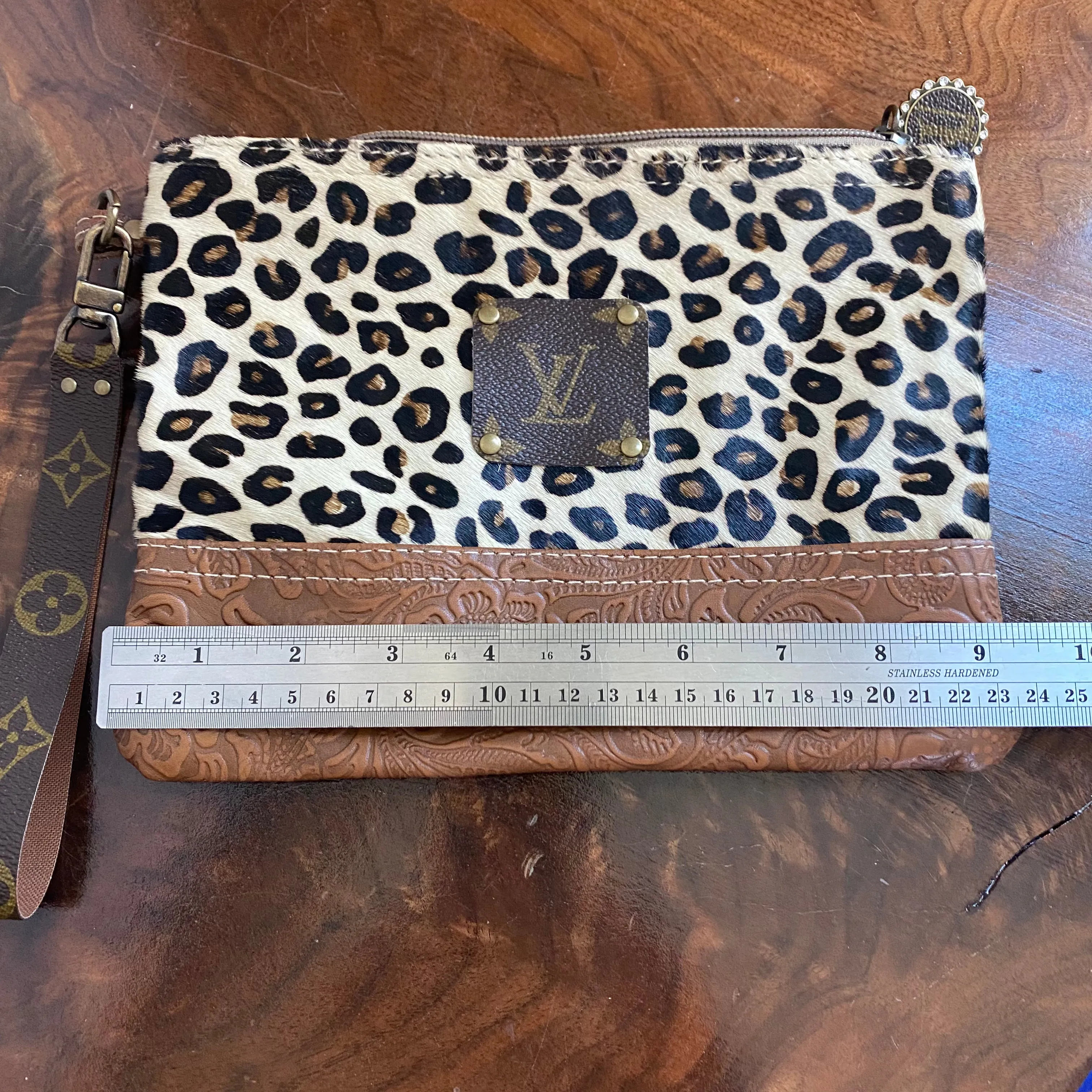 The Mockingbird - Leopard Print Hair on Hide Wristlet Bag