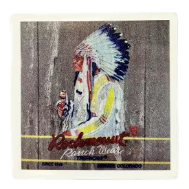 Vintage Indian Chief Western Ceramic Cork Back Coaster